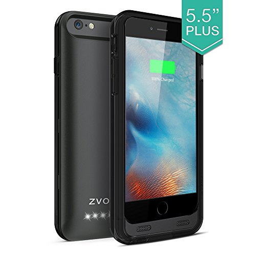 iPhone 6S Plus Battery Case, iPhone 6 Plus Battery Case, ZVOLTZ ZT6+ iPhone 6/6S Plus Battery Case (5.5 Inches) [1 Year WARRANTY] - [Black/Black] - 4000mAh External Protective iPhone 6/6S Plus Charger Case / iPhone 6/6S Plus Charging Case Extended Ba