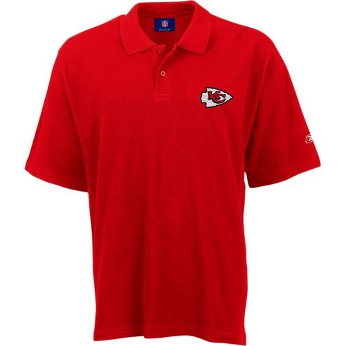 Reebok Kansas City Chiefs Red Team Logo Pique Polo (Medium)