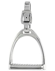Sterling Silver Stirrup Pendant, 1 5/8 inch (41 mm) tall