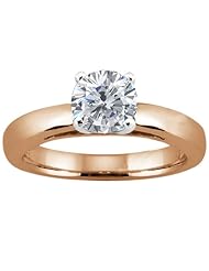 0.80 Ct Round H/I I1 Diamond 14K Rose Gold Solitaire Ring