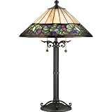 Quoizel Vintage Ginkgo Tiffany-Style Table Lamp