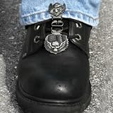 Skull & Wings Motorcycle Pant/Boot Clips - Front Clips