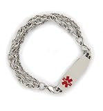 Triple Strand Medical Alert ID Stainless Steel Bracelet