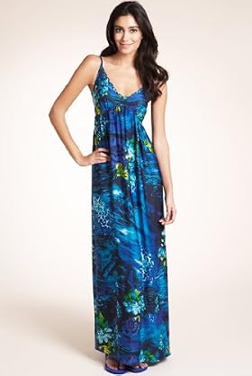 V-Neck Abstract Print Maxi Dress