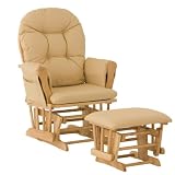 Stork Craft Hoop Glider and Ottoman, Natural/Khaki
