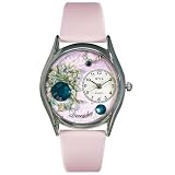 Birthstone: December Pink Leather And Silvertone Watch #S0910012