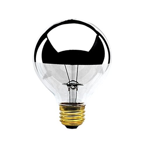 Bulbrite 100G25HM Half Chrome 100W Globe Shape Bulb (2 Pack)