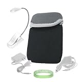 Black - Grey Amazon Kindle DX Reversible Carrying Sleeve + White Rapid Kindle DX Car Charger + White Kindle DX Wall Charger + White Ebook Reader LED Light + Vangoddy tm, Live*Laugh*Love wrist band!!! (Kindle DX Not Included)