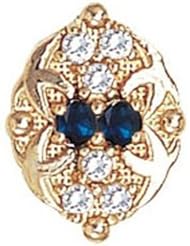 14 Karat Gold Slide with Sapphire center and Diamond accents GS528-S-D