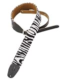 Levy's Leathers 2 Animal Print Crushed Velvet Guitar Strap,Zebra