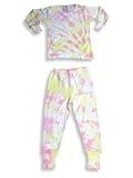 Baby Steps - Infant Baby Girls Long Sleeved Tye Die 2-Piece Cotton Pajama Set, Pink, Yellow (Size 12Months)