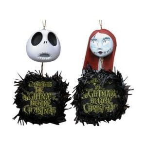 Neca Nightmare Before Christmas Hanging Heads with Wreaths Set of 2
