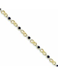Genuine 14K Yellow Gold Diamond And Sapphire Round Bracelet 4 Grams Of Gold 100% Satisfaction Guaranteed.