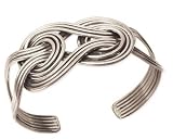 ZAD Antiqued Multi-Knotted Wire Wrap Cuff Bracelet Antique Silver Tone