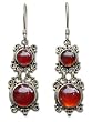 Carnelian earrings, 'Radiant Queen' 0.6" W 1.8" L