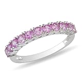 Sterling Silver 1 CT TGW Created Pink Sapphire Fashion Ring