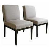 Catalina-Chair-Wenge Baxton Studio Catalina Taupe Twill Fabric Dining Chair with Dark Wood Legs (set of 2) By Wholesale Interiors