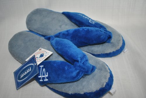 Los Angeles dodgers Team plush soft Flip Flop Thong size large Slippers