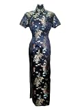 Golden dragon and phoenix black dress