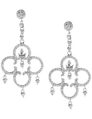 14K White Gold Diamond Beauty Chandelier Earrings (1 1/3 Cttw, Si Clarity, F Color)