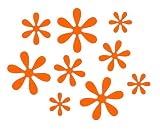 Orange Flower Bicycle Reflector Reflective Sticker Decal