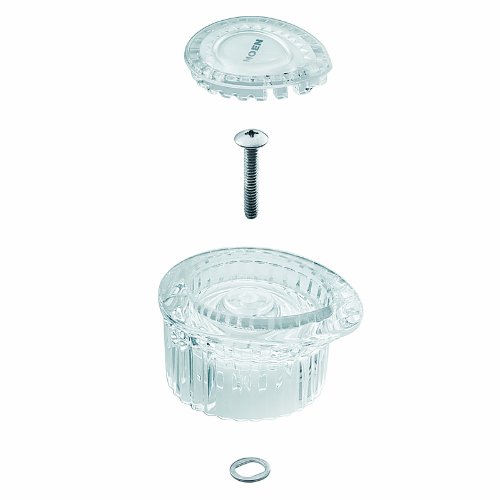 Moen 100710 Knob handle kit, Posi-Temp 1 handle tub/shower, with white & chrome insert (Not CA / VT Compliant)
