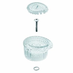 Moen 100710 Posi-Temp One-Handle Tub and Shower Knob Handle Kit with White and Chrome Insert