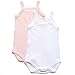Amoureux Bebe Super Soft Ribbed Turkish 100% Cotton Pink/white Baby Camisole Onesies.