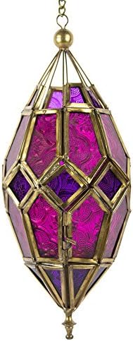 Hand Made Hanging Moroccan Style Lantern Hanging-Purple
