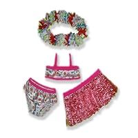 6022-Hawaiian Girl Clothes for 14 - 18 Stuffed Animals and Dolls