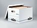 Bankers Box 0070308 Stor/file storage box, lift-off lid, letter/legal, 12x10x15, white, 4/ct