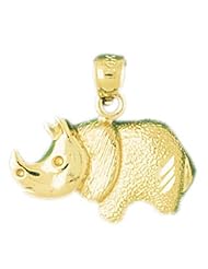 Dazzlers Solid 14k Gold Rhino Charm Pendant Available in three colors from jewelsberry (weights: 2.3 grams only)