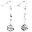 Sterling Silver Flower Dangle Earrings
