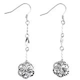 EXP Sterling Silver Flower Dangle Earrings