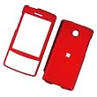HTC Touch Diamond Sprint CDMA Rubberized Snap On Protector Hard Case Leather Paint Cover Red