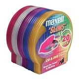 Maxell CD-355 Clam-Shell Assorted Colors, 20 Pack