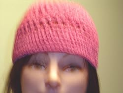 Cp107s, Hand Crochted Raspberry Color Gimp Skull Cap for Wemen and Teens