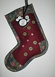 Cranberry Quilting Christmas Stockings Handcrafted Keepsakes Personalized with Picture Frame - FREE Shipping