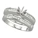 Jewelry : 14K White Gold 5/8 ct. Princess Cut Diamond Semi Mount Engagement Set