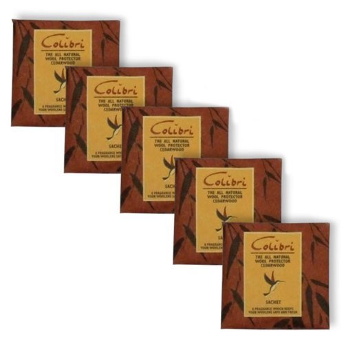Hangerworld Pack of 5 Moth Repellent Sachets with Cedar Wood - For Drawers, Cupboards Closets etc