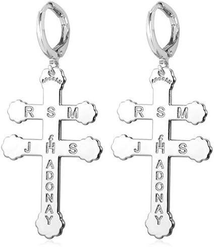 Christain Jewelry Gold Plated Bible Verse Cross Drop Earrings
