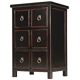 Handmade Asian Furniture - 28" Antique Style Classic Black Wood Chinese Medicine Cabinet