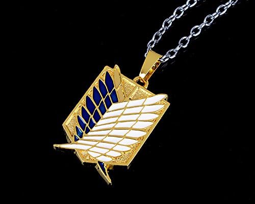 Attack on Titan Shingeki No Kyojin 4 Squads Necklace (Scouting Legion，gold)