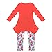Molil Kids Girls Long Sleeve Irregular Hem Floral Shirt Pants Outfits Set Red Medium