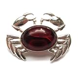 Cherry Amber Sterling Silver Museum Collection Classic Crab Pin 19th Century