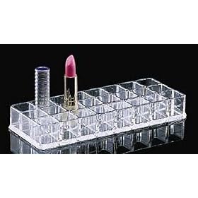 <b>Cosmetic Holder - Lipstick Holder - 24 Tube Capacity - (Clear)</b>