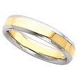 14K Two-Tone Gold Comfort Fit Beveled Edged Wedding Band For Men and Women - Size 5.5
