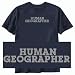 T-SHIRT NAVY BLUE  SIMPLE WORD HUMAN GEOGRAPHER 