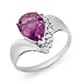 Certified 1.67ct Diamond & Amethyst Ring White Gold (J13)