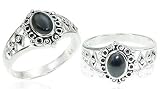 Oval Hematite Bead Bali Style Ring Sterling Silver Size 9